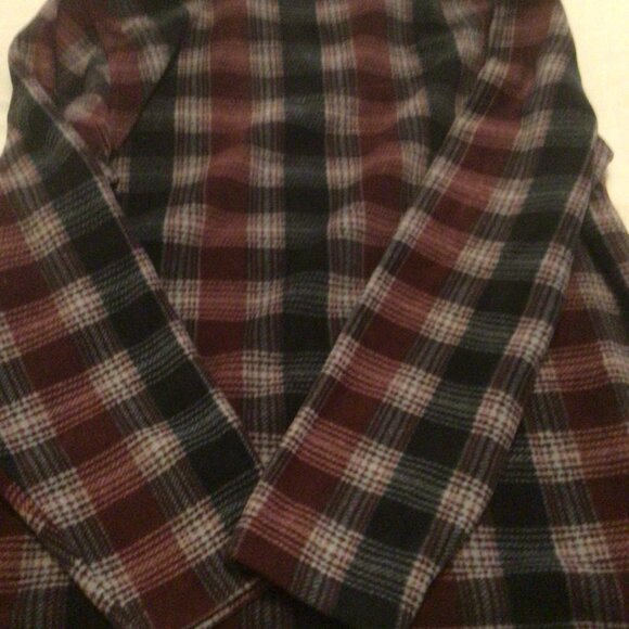 Fleece Top Burgundy Paid With Zip Collar Men Size XL - Picture 3 of 5